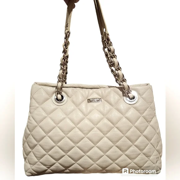 Kate Spade Quilted Gold Coast Maryanne Tote Bag - Retail $428 - Purse With Chain - Picture 4 of 12